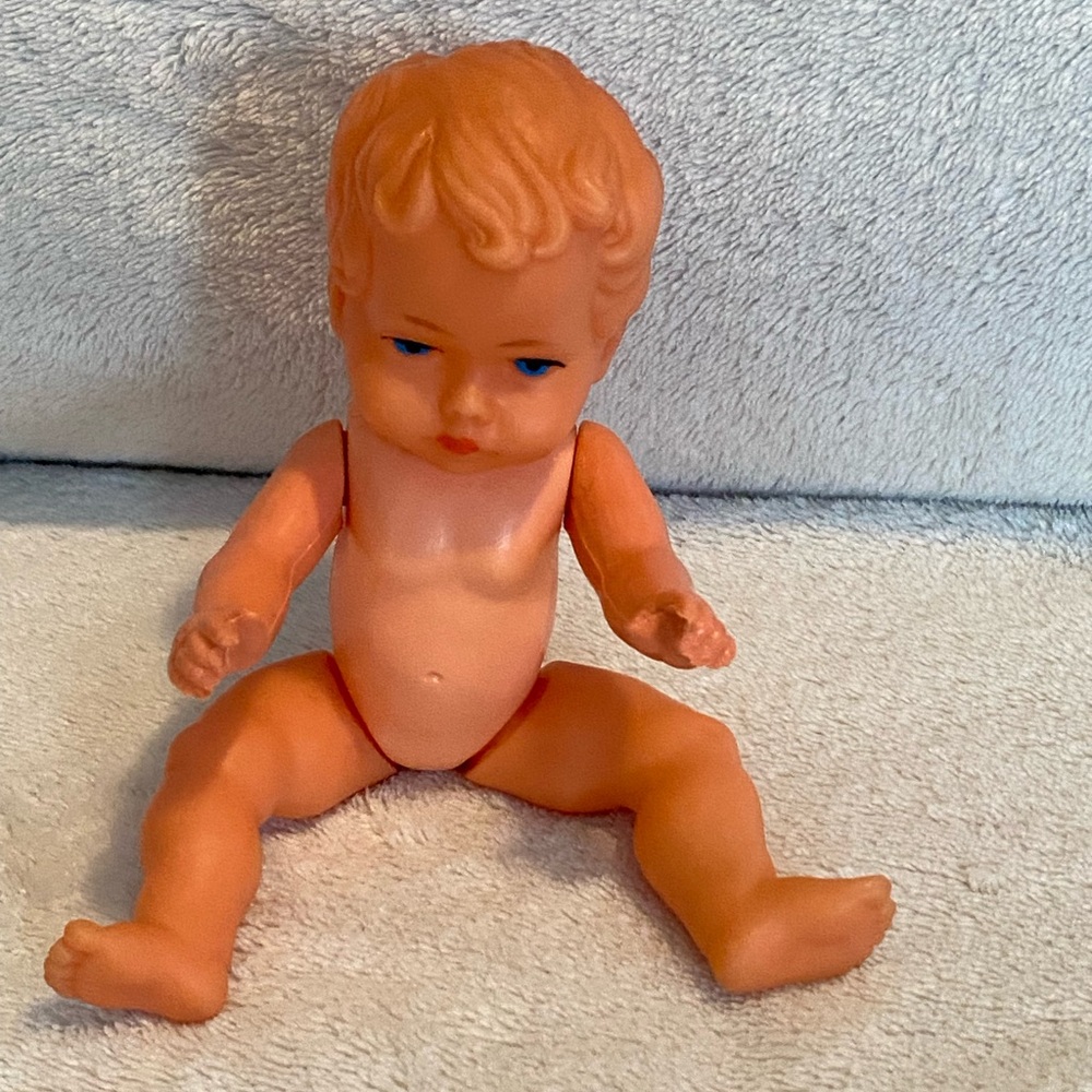 VTG 1970’s Toddler Posable Doll E.S. Germany Emil Schwerk Gender Neutral Nude 6”